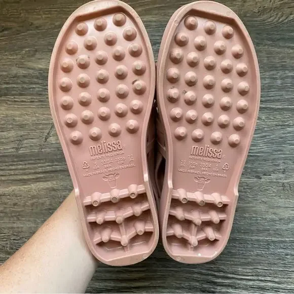 Melissa Disco Sandals in Dark Matte Pink 5 - Picture 9 of 11